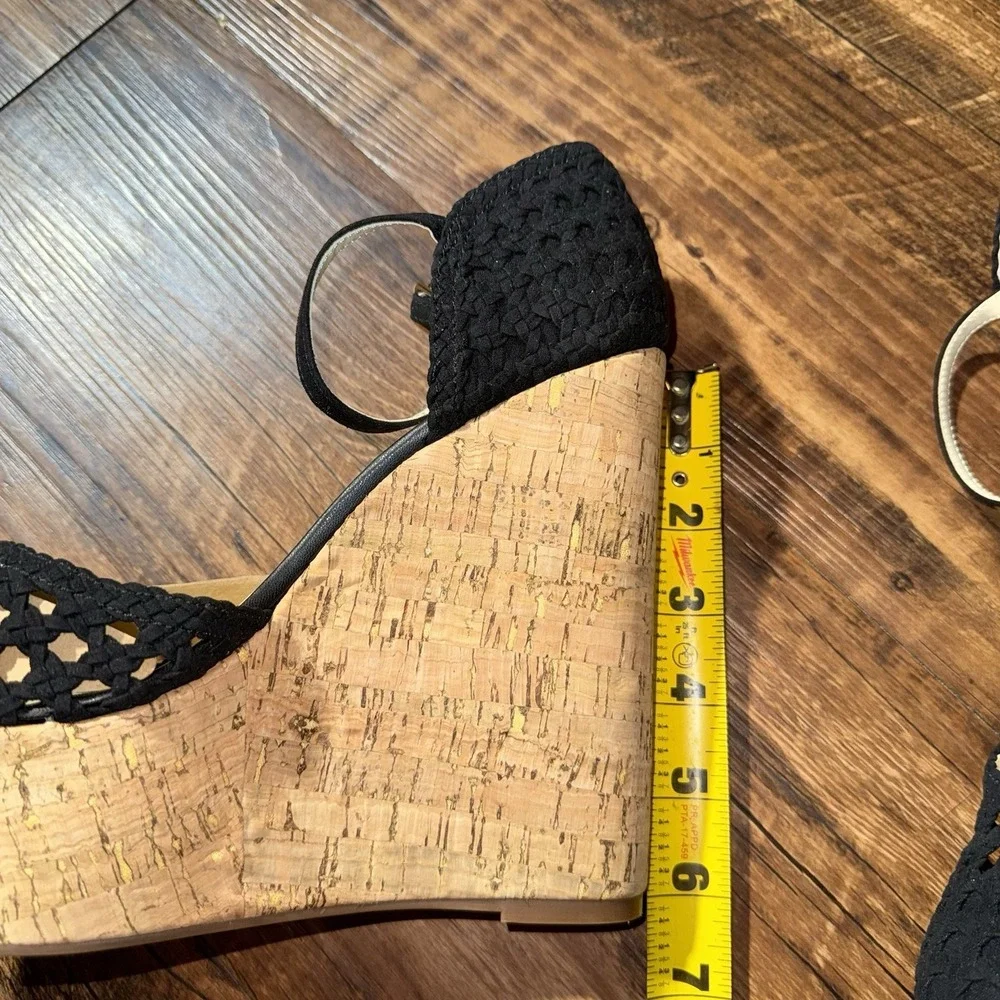 Jessica Simpson Black Close Ties Platform Heels Women Size 9NEW